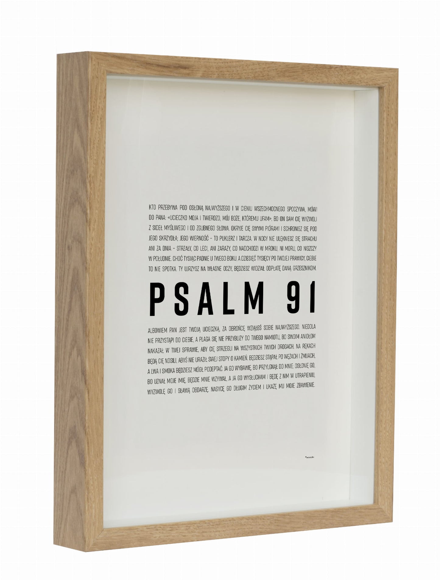 Psalm 91 – plakat w głębokiej dębowej ramie