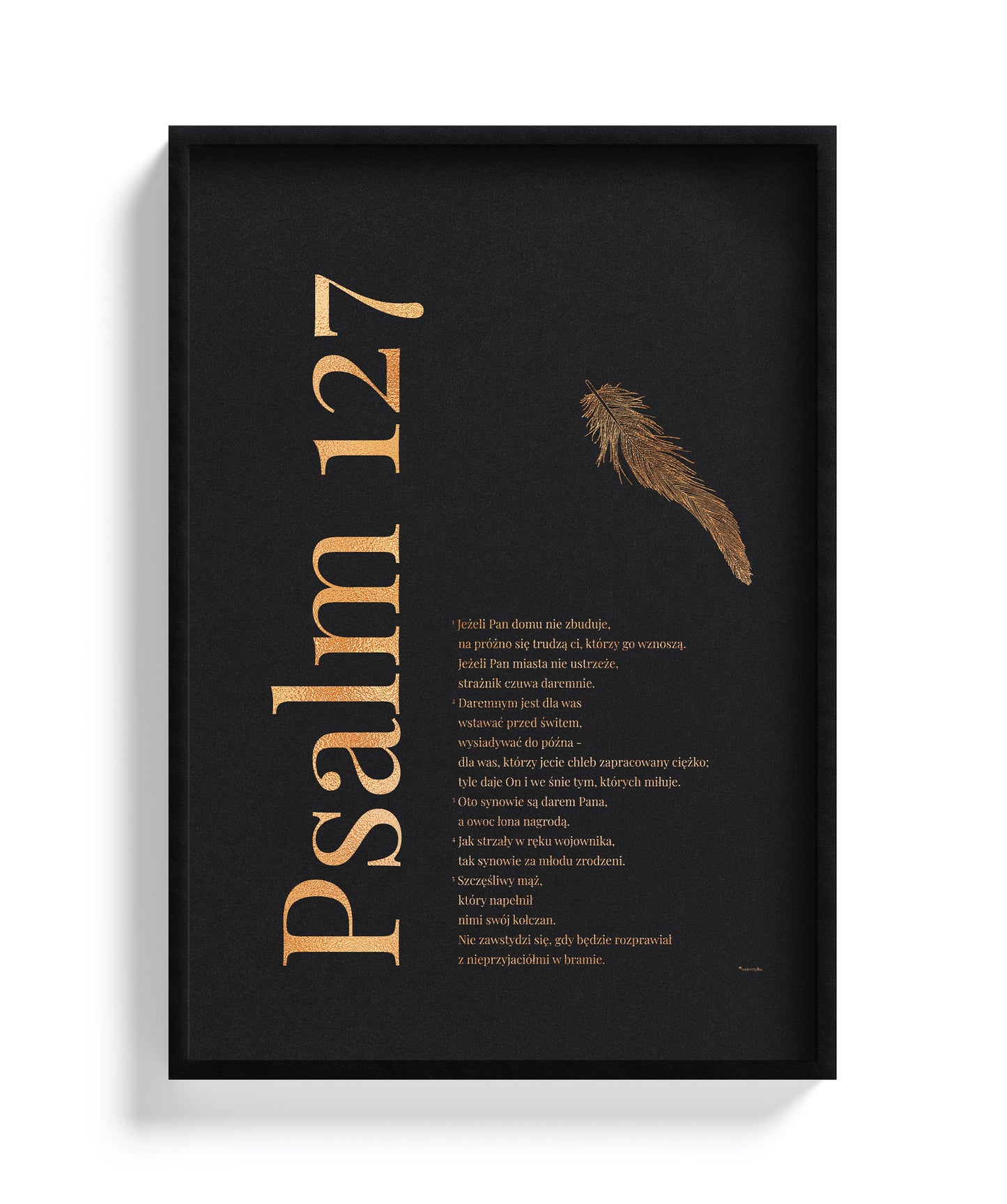 Psalm 127 – złocony plakat w ramce