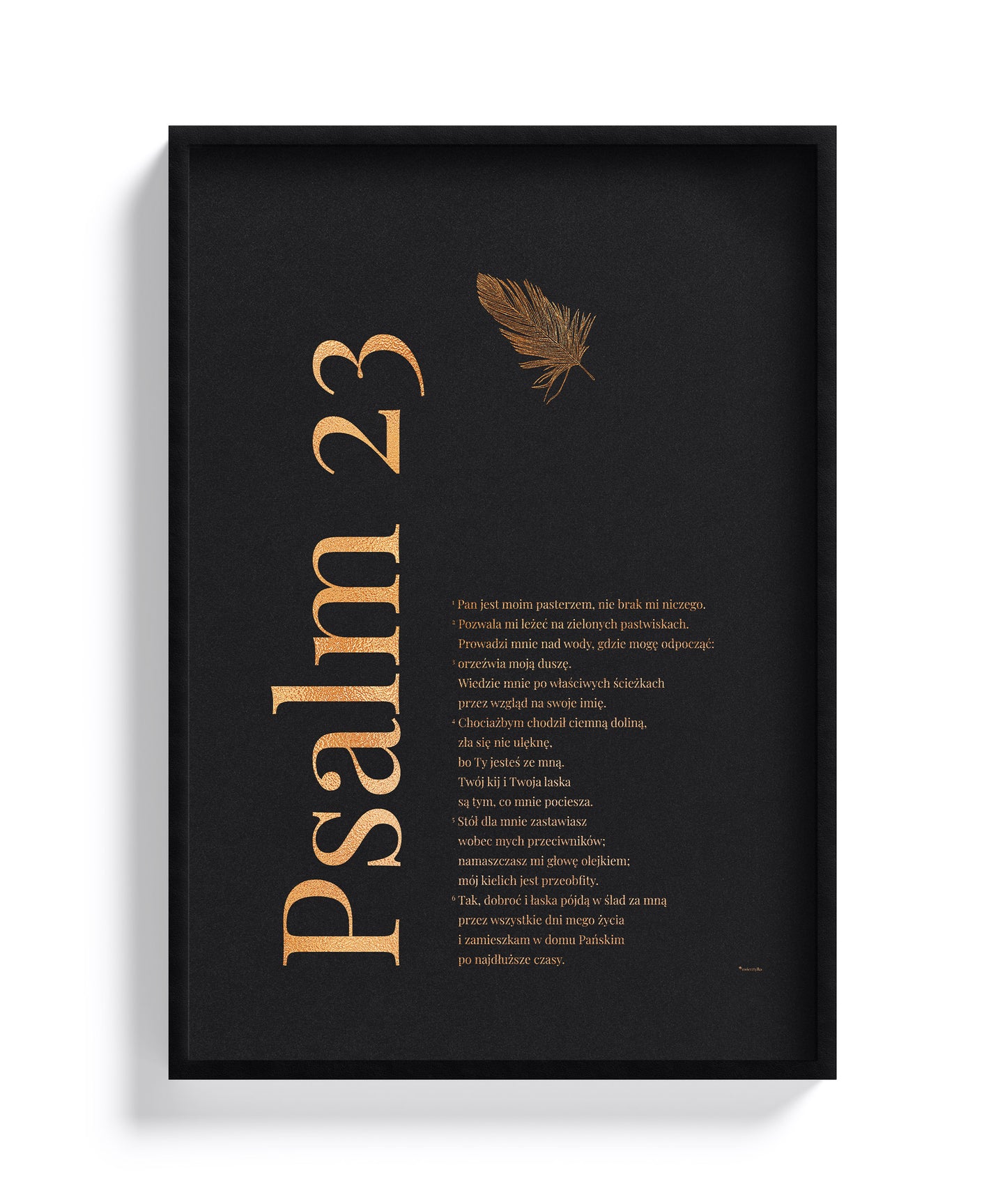 Psalm 23 – złocony plakat w ramce 3D