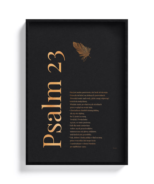 Psalm 23 – złocony plakat w ramce 3D