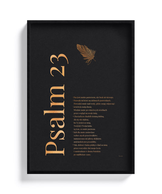 Psalm 23 – złocony plakat w ramce 3D
