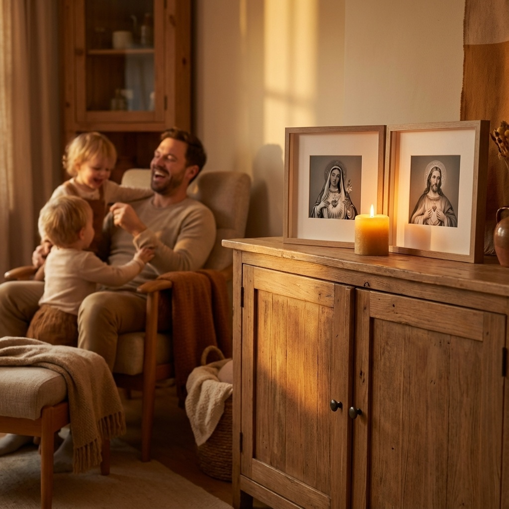 Serca Jezusa i Maryi - Dwa Obrazy w sercu domu