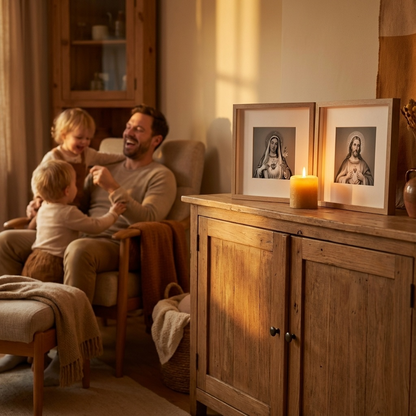 Serca Jezusa i Maryi - Dwa Obrazy w sercu domu