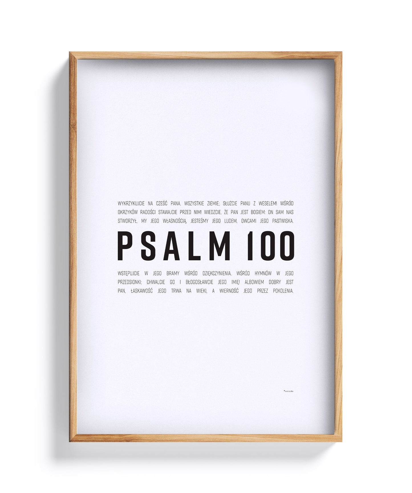 Psalm 100 – plakat typograficzny w dębowej ramie