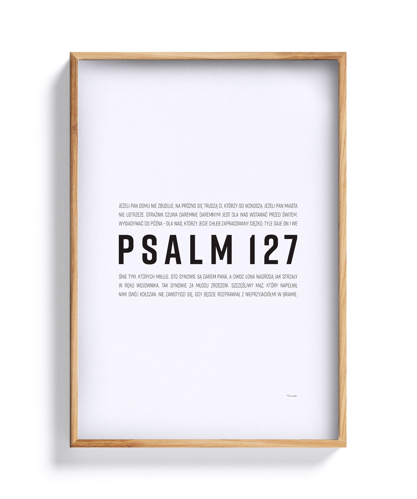 Psalm 127 – plakat typograficzny w dębowej ramie