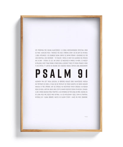 Psalm 91 – plakat w głębokiej dębowej ramie
